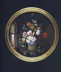 Flowers by an Open Window